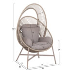 ΠΟΛΥΘΡΟΝΑ-ΦΩΛΙΑ RULER HM6506.02 ΜΟΚΑ ΜΕΤΑΛΛΟ-P.E.RATTAN--ΓΚΡΙ ΜΑΞΙΛΑΡΙΑ 90x85x154Υεκ - Image 2