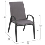 ΣΕΤ ΤΡΑΠΕΖΑΡΙΑΣ 5ΤΜΧ HM10566.01- 4 ΚΑΡΕΚΛΕΣ ΜΕ ΜΑΞΙΛΑΡΙ & ΤΡΑΠΕΖΙ 110x60 ΓΚΡΙ - Image 3