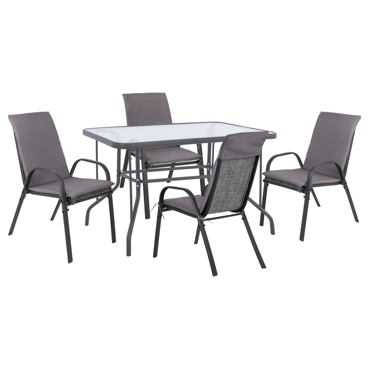 set-trapezarias-5tmch-fb91056601-4-karek-3 ΣΕΤ ΤΡΑΠΕΖΑΡΙΑΣ 5ΤΜΧ HM10566.01- 4 ΚΑΡΕΚΛΕΣ ΜΕ ΜΑΞΙΛΑΡΙ & ΤΡΑΠΕΖΙ 110x60 ΓΚΡΙ - Image 1