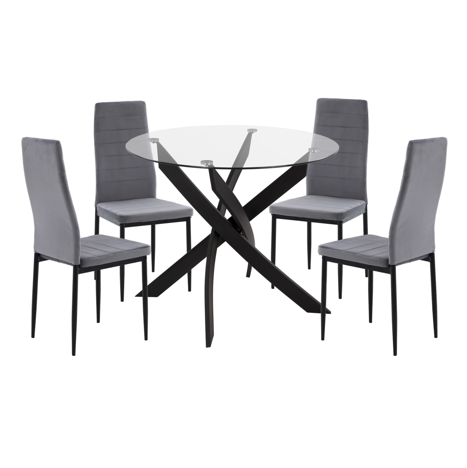 set-trapezarias-5tmch-fb92119901-gyali-m ΣΕΤ ΤΡΑΠΕΖΑΡΙΑΣ 5ΤΜΧ LADY HM21199.01 ΓΥΑΛΙ--ΜΕΤΑΛΛΟ ΣΕ ΜΑΥΡΟ & ΒΕΛΟΥΔΟ ΓΚΡΙ - Image 1