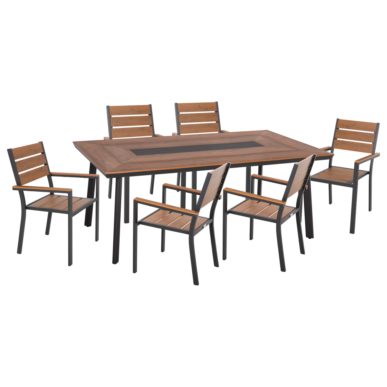 set-trapezarias-7tmch-fb910814-aloyminio-7 ΣΕΤ ΤΡΑΠΕΖΑΡΙΑΣ 7ΤΜΧ SAGA HM10814 ΑΛΟΥΜΙΝΙΟ ΣΕ ΓΚΡΙ--POLYWOOD - Image 1