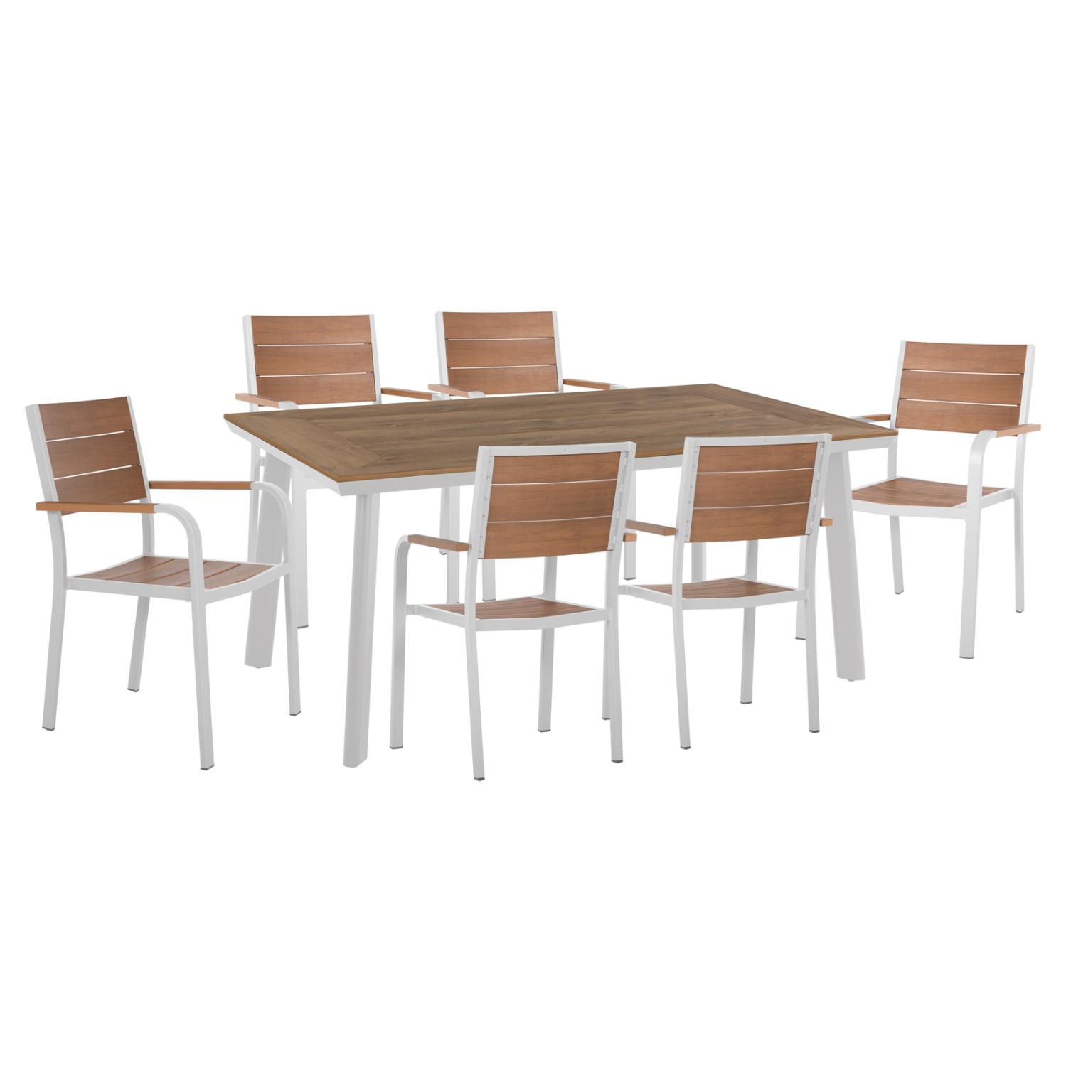set-trapezarias-fb910738-trapezi-6-polyt ΣΕΤ ΤΡΑΠΕΖΑΡΙΑΣ TABER HM10737.01 ΤΡΑΠΕΖΙ & 6 ΠΟΛΥΘΡΟΝΕΣ-ΑΛΟΥΜΙΝΙΟ & POLYWOOD-ΛΕΥΚΟ - Image 1