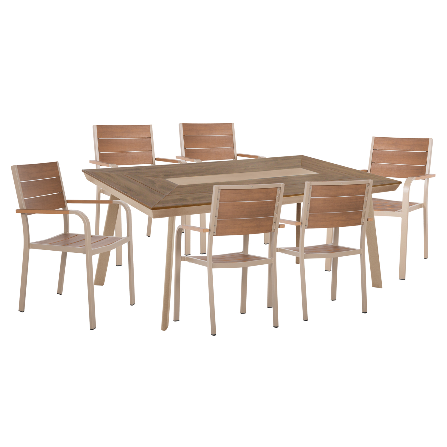 set-trapezarias-fb910739-trapezi-6-polyt ΣΕΤ ΤΡΑΠΕΖΑΡΙΑΣ TABER HM10738.04 ΤΡΑΠΕΖΙ & 6 ΠΟΛΥΘΡΟΝΕΣ-ΑΛΟΥΜΙΝΙΟ & POLYWOOD-ΣΑΜΠΑΝΙ - Image 1