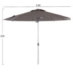 ΟΜΠΡΕΛΑ ΕΠΑΓΓΕΛΜΑΤΙΚΗ GLADELL Φ3,00μ HM6603.01 ΓΚΡΙ ΠΑΝΙ-ΑΝΟΔΙΩΜΕΝΟ ΑΛΟΥΜΙΝΙΟ - Image 2