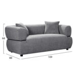 ΚΑΝΑΠΕΣ 2-ΘΕΣΙΟΣ ARCTIS HM3328.01 ΓΚΡΙ ΥΦΑΣΜΑ 169x88x88Υεκ. - Image 2