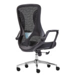 ΚΑΡΕΚΛΑ ΓΡΑΦΕΙΟΥ DECIFER HM1212.01 ΜΑΥΡO MESH-ΒΑΣΗ ΧΡΩΜΙΟΥ 61x60x110Υεκ. - Image 5