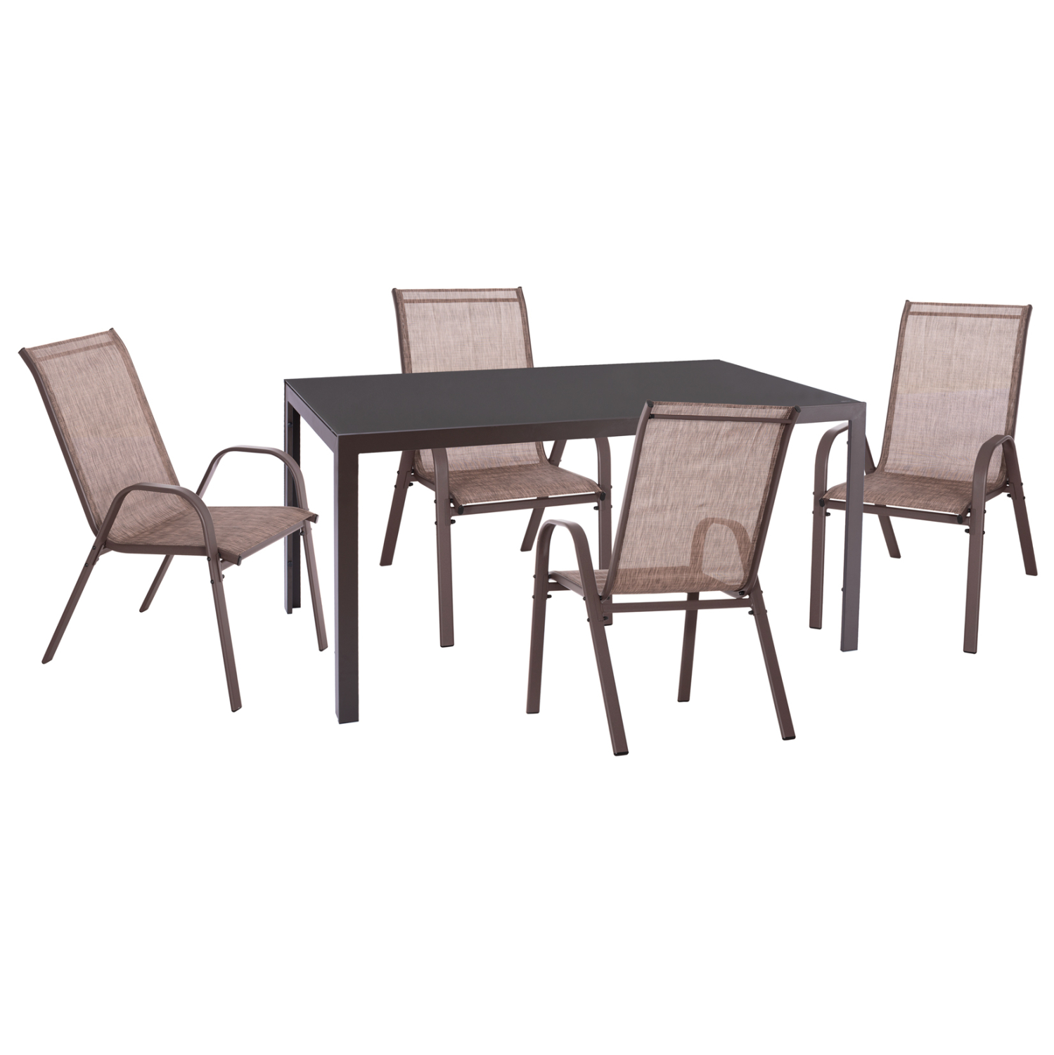 set-trapezarias-5tmch-exotchoroy-fb92100-9 ΣΕΤ ΤΡΑΠΕΖΑΡΙΑΣ 5ΤΜΧ ΕΞΩΤ.ΧΩΡΟΥ LEOFER HM21009 ΤΡΑΠΕΖΙ & 4 ΠΟΛΥΘΡΟΝΕΣ--ΚΑΦΕ - Image 1