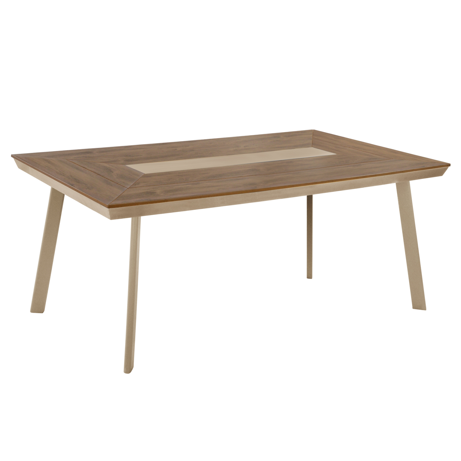 trapezi-aloyminioy-fb9513104-kapoytsino- ΤΡΑΠΕΖΙ ΑΛΟΥΜΙΝΙΟΥ TABER HM5131.04 ΚΑΠΟΥΤΣΙΝΟ ΜΕ POLYWOOD TOP 200x100x75Υεκ - Image 1