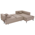 ΓΩΝΙΑΚΟΣ ΚΑΝΑΠΕΣ-ΚΡΕΒΑΤΙ ΜΕ ΑΠΟΘ.ΧΩΡΟ SAFFIRA HM3303.03R ΜΠΕΖ ΥΦΑΣΜΑ 270x195x100Υεκ. - Image 3