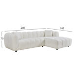 ΚΑΝΑΠΕΣ ΓΩΝΙΑ (ΔΕΞΙΑ) LYKKE HM3326.02R ΕΚΡΟΥ ΥΦΑΣΜΑ 280x89-165(η γωνία)x70Υεκ - Image 2