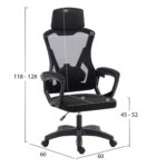 ΚΑΡΕΚΛΑ ΓΡΑΦΕΙΟΥ SALAS HM1223.01 ΠΟΛΥΠΡΟΠΥΛΕΝΙΟ & MESH--ΜΑΥΡΟ 60x60x118-128Υεκ - Image 2