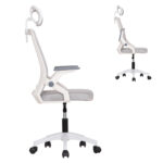 ΚΑΡΕΚΛΑ ΓΡΑΦΕΙΟΥ MATRON HM1226.02 ΛΕΥΚΟ PP--ΑΝΟΙΧΤΟ ΓΚΡΙ MESH 59x55x115Υεκ - Image 4