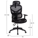 ΚΑΡΕΚΛΑ ΓΡΑΦΕΙΟΥ APEX HM1227.01 ΜΑΥΡO MESH & PP 70x66x113-130Υεκ - Image 2