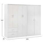 ΝΤΟΥΛΑΠΑ 6ΦΥΛΛΗ BLAKELY HM21235.05 ΜΕΛΑΜΙΝΗ ΧΡΩΜΑ ΛΕΥΚΟ 201x43x181Υεκ - Image 2
