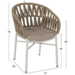 ΣΕΤ ΤΡΑΠΕΖΑΡΙΑΣ 7ΤΜΧ TABER HM10829.02 ΑΛΟΥΜΙΝΙΟ ΛΕΥΚΟ--POLYWOOD--P.E.ΣΧΟΙΝΙ ΜΠΕΖ - Image 3