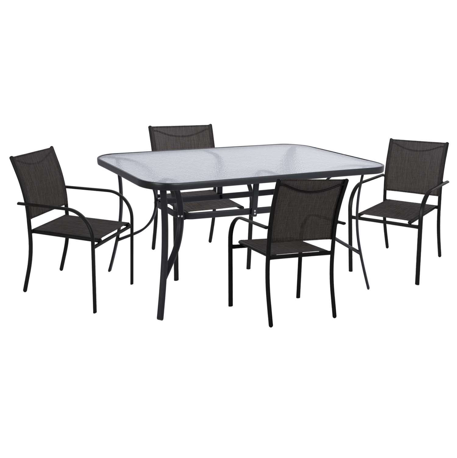 set-trapezarias-exotchoroy-5tmch-fb91089-10 ΣΕΤ ΤΡΑΠΕΖΑΡΙΑΣ ΕΞΩΤ.ΧΩΡΟΥ 5ΤΜΧ REDAN HM10890.01 ΜΕΤΑΛΛΟ-TEXTILENE ΜΑΥΡΟ & ΣΚΟΥΡΟ ΓΚΡΙ - Image 1