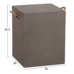 ΣΚΑΜΠΟ ΤΕΤΡΑΓΩΝΟ FIBER CEMENT ΜΕ ΧΕΡΟΥΛΙΑ ZAK HM6581.01 ΣΕ ΓΚΡΙ 36x36x45.5Υεκ - Image 2