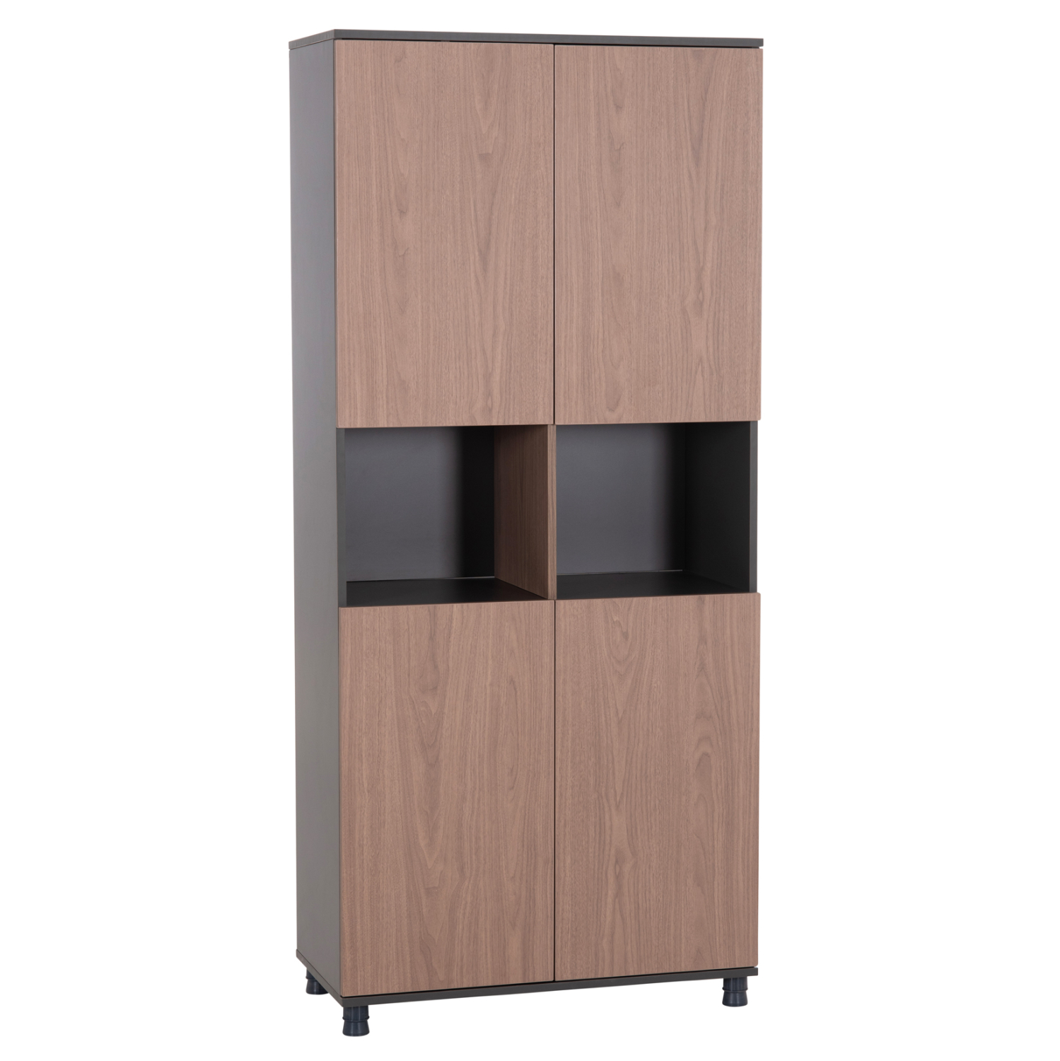 bibliothiki-grafeioy-fb92160-melamini-gk-10 ΒΙΒΛΙΟΘΗΚΗ ΓΡΑΦΕΙΟΥ MAVIX HM2160 ΜΕΛΑΜΙΝΗ ΓΚΡΙ-ΚΑΡΥΔΙ 80Χ40Χ180Υεκ. - Image 1