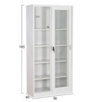 ΒΙΒΛΙΟΘΗΚΗ ΜΕ ΣΥΡΟΜΕΝΕΣ ΠΟΡΤΕΣ SIDER HM6632.02 ΜΕΤΑΛΛΙΚΗ ΛΕΥΚΗ 90x40x185Υεκ - Image 2