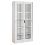 ΒΙΒΛΙΟΘΗΚΗ ΜΕ ΣΥΡΟΜΕΝΕΣ ΠΟΡΤΕΣ SIDER HM6632.02 ΜΕΤΑΛΛΙΚΗ ΛΕΥΚΗ 90x40x185Υεκ