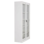 ΒΙΒΛΙΟΘΗΚΗ ΜΕ ΣΥΡΟΜΕΝΕΣ ΠΟΡΤΕΣ SIDER HM6632.02 ΜΕΤΑΛΛΙΚΗ ΛΕΥΚΗ 90x40x185Υεκ - Image 4