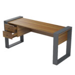 ΓΡΑΦΕΙΟ ΜΕ 2 ΣΥΡΤΑΡΙΑ TONTEL HM2157.03 ΜΕΛΑΜΙΝΗ ΚΑΡΥΔΙ--ΓΚΡΙ ΠΟΔΙΑ 160x60x73Υεκ - Image 6