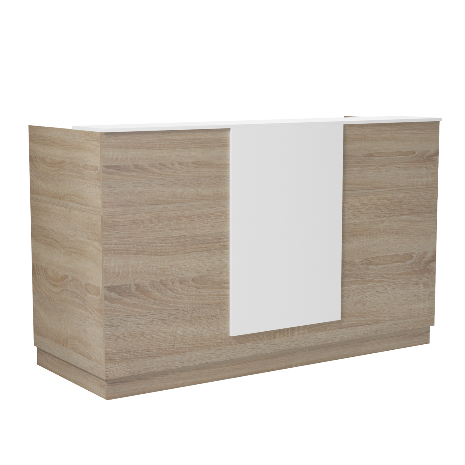 grafeio-ypodochis-reception-fb9215601-me ΓΡΑΦΕΙΟ ΥΠΟΔΟΧΗΣ (RECEPTION) KRONIC HM2156.01 ΜΕΛΑΜΙΝΗ SONAMA/ΛΕΥΚΟ 180x70x110Υεκ. - Image 1