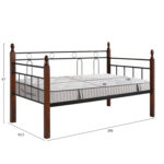 ΚΑΝΑΠΕΣ ΚΡΕΒΑΤΙ ΜΕ ΣΤΡΩΜΑ REVEN HM10755 ΜΕΤΑΛΛΟ & RUBBERWOOD ΣΕ DIRTY OAK--ΣΤΡΩΜΑ 90Χ190εκ - Image 3