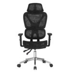 ΚΑΡΕΚΛΑ ΓΡΑΦΕΙΟΥ NOVAR HM1217.01 ΜΑΥΡO MESH--ΒΑΣΗ ΧΡΩΜΙΟΥ 51x49x129Υεκ - Image 3