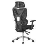 ΚΑΡΕΚΛΑ ΓΡΑΦΕΙΟΥ NOVAR HM1217.01 ΜΑΥΡO MESH--ΒΑΣΗ ΧΡΩΜΙΟΥ 51x49x129Υεκ - Image 5