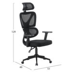 ΚΑΡΕΚΛΑ ΓΡΑΦΕΙΟΥ NOVAR HM1218.01 ΜΑΥΡO MESH--ΒΑΣΗ PP 51x49x121-129Υεκ - Image 2