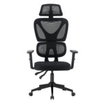 ΚΑΡΕΚΛΑ ΓΡΑΦΕΙΟΥ NOVAR HM1218.01 ΜΑΥΡO MESH--ΒΑΣΗ PP 51x49x121-129Υεκ - Image 3