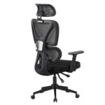 ΚΑΡΕΚΛΑ ΓΡΑΦΕΙΟΥ NOVAR HM1218.01 ΜΑΥΡO MESH--ΒΑΣΗ PP 51x49x121-129Υεκ - Image 5