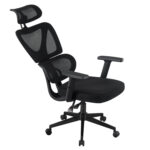 ΚΑΡΕΚΛΑ ΓΡΑΦΕΙΟΥ NOVAR HM1218.01 ΜΑΥΡO MESH--ΒΑΣΗ PP 51x49x121-129Υεκ - Image 6