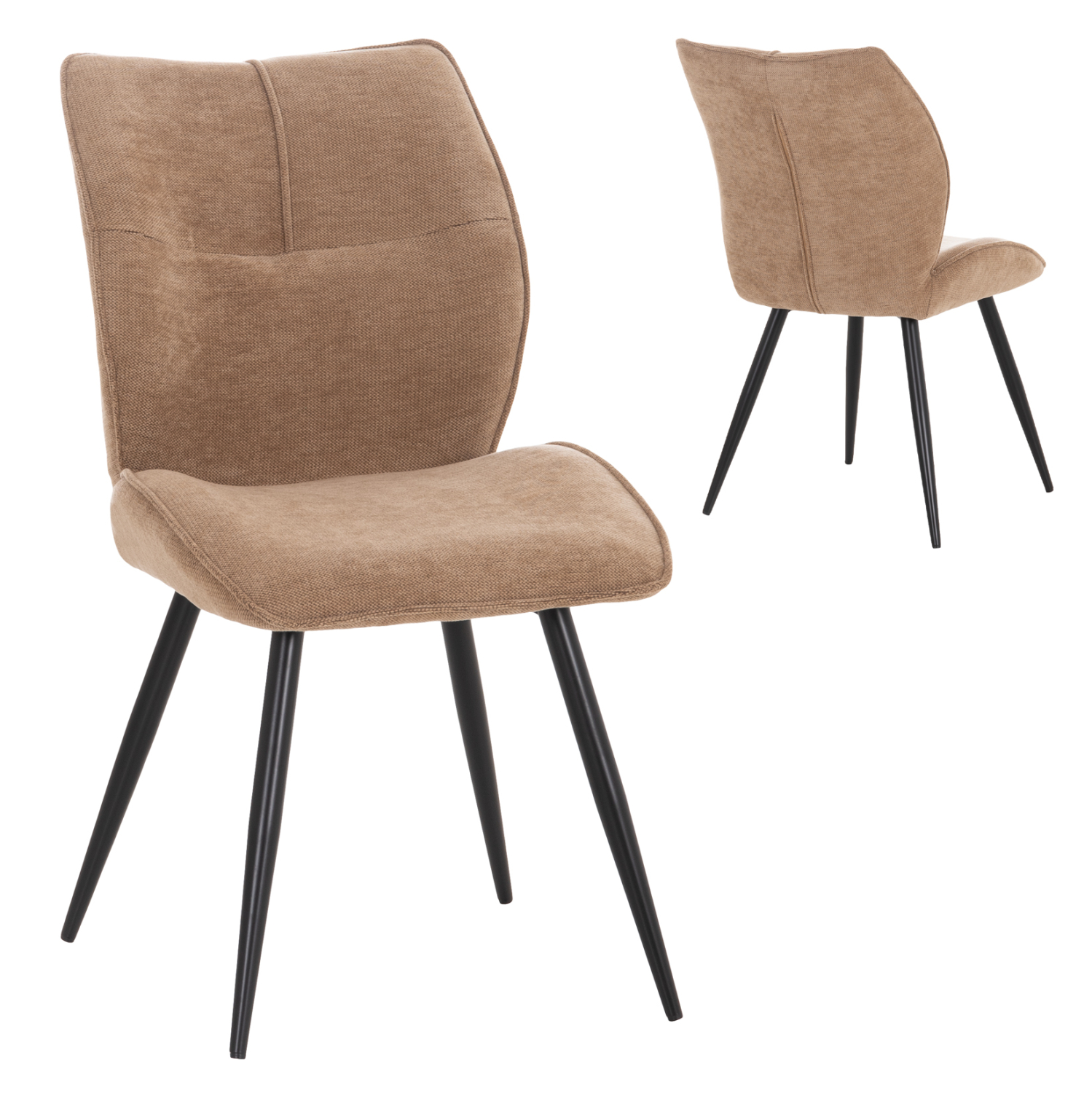 karekla-trapezarias-fb91842503-taupe-yfa ΚΑΡΕΚΛΑ ΤΡΑΠΕΖΑΡΙΑΣ GAFF HM18425.03 TAUPE ΥΦΑΣΜΑ-ΜΕΤΑΛ.ΜΑΥΡΑ ΠΟΔΙΑ 49x63x90Υεκ - Image 1