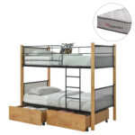 ΚΟΥΚΕΤΑ ΜΕ 2 ΣΥΡΤΑΡΙΑ & 2 ΣΤΡΩΜΑΤΑ 90X190εκ RAYVEN HM10749.06 ΞΥΛΟ ΚΑΙ ΜΕΤΑΛΛΟ