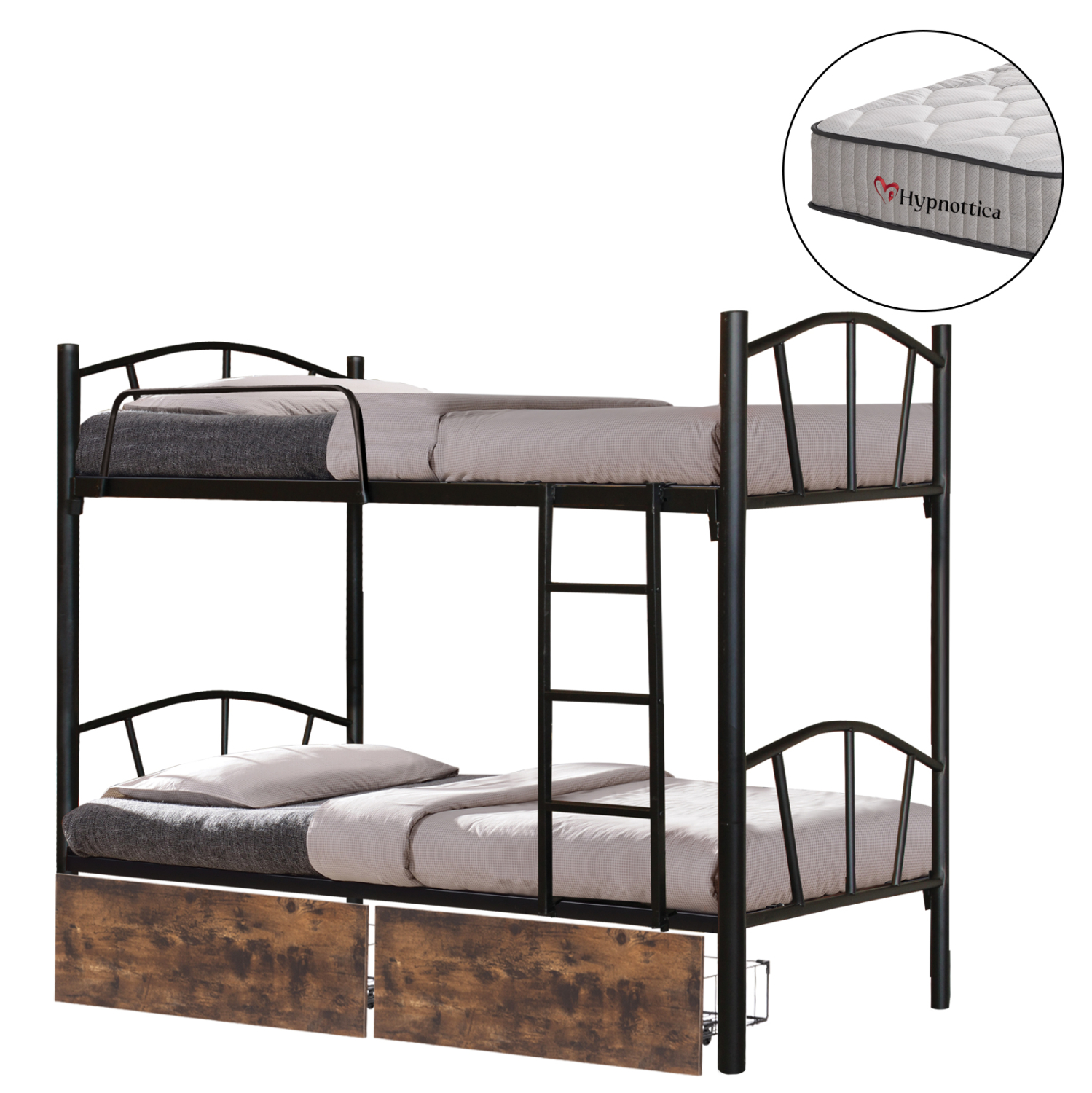 koyketa-me-2-syrtaria-kafe-stromata-90x1-4 ΚΟΥΚΕΤΑ ΜΕ 2 ΣΥΡΤΑΡΙΑ ΚΑΦΕ & ΣΤΡΩΜΑΤΑ 90X190εκ FLOOR HM10749.03 ΜΕΤΑΛΛΟ ΜΑΥΡΟ - Image 1