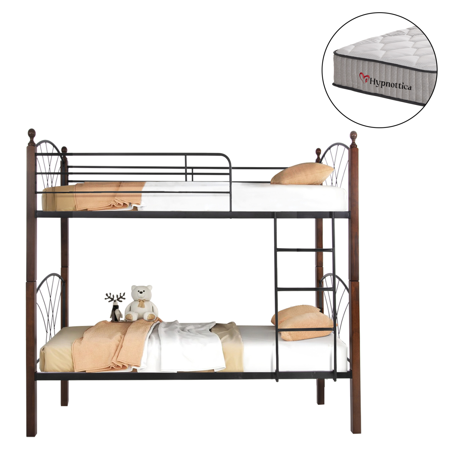 koyketa-me-stromata-fb91074910-metallo-x ΚΟΥΚΕΤΑ ΜΕ ΣΤΡΩΜΑΤΑ STOREY HM10749.10 ΜΕΤΑΛΛΟ & ΞΥΛΟ RUBBERWOOD--ΣΤΡΩΜΑΤΑ 90x190εκ. - Image 1