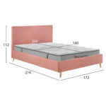 ΚΡΕΒΑΤΙ ΔΙΠΛΟ ΜΕ ΣΤΡΩΜΑ INDRA HM10769.03 ΒΕΛΟΥΔΟ ΣΑΠΙΟ ΜΗΛΟ--ΓΙΑ ΣΤΡΩΜΑ 160x200εκ - Image 3