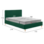 ΚΡΕΒΑΤΙ ΔΙΠΛΟ ΜΕ ΣΤΡΩΜΑ INDRA HM10769.04 ΒΕΛΟΥΔΟ ΚΥΠΑΡΙΣΣΙ--ΓΙΑ ΣΤΡΩΜΑ 160x200εκ - Image 3