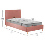ΚΡΕΒΑΤΙ ΗΜΙΔΙΠΛΟ ΜΕ ΣΤΡΩΜΑ MAYLIN HM10758.02 ΒΕΛΟΥΔΟ ΣΑΠΙΟ ΜΗΛΟ--ΣΤΡΩΜΑ 120Χ200εκ - Image 3