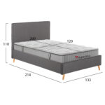 ΚΡΕΒΑΤΙ ΗΜΙΔΙΠΛΟ ΜΕ ΣΤΡΩΜΑ MAYLIN HM10758.10 ΓΚΡΙ ΥΦΑΣΜΑ--ΣΤΡΩΜΑ 120Χ200εκ - Image 3