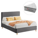 ΚΡΕΒΑΤΙ ΗΜΙΔΙΠΛΟ ΜΕ ΣΤΡΩΜΑ MAYLIN HM10758.10 ΓΚΡΙ ΥΦΑΣΜΑ--ΣΤΡΩΜΑ 120Χ200εκ