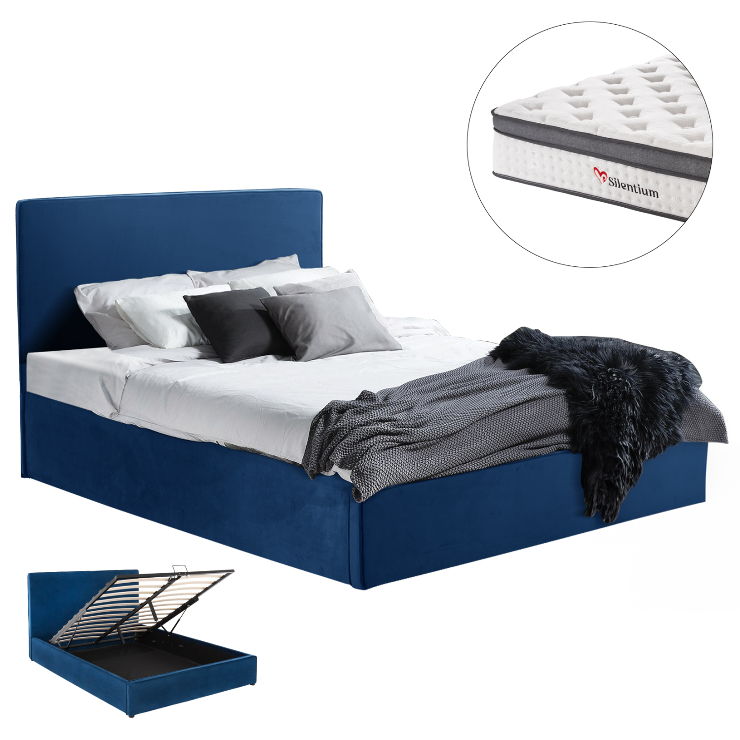 krebati-me-stroma-apothchoro-fb91080518- ΚΡΕΒΑΤΙ ΜΕ ΣΤΡΩΜΑ & ΑΠΟΘ.ΧΩΡΟ ALLIE HM10805.18 ΜΠΛΕ ΒΕΛΟΥΔΟ--ΣΤΡΩΜΑ 160Χ200εκ - Image 1
