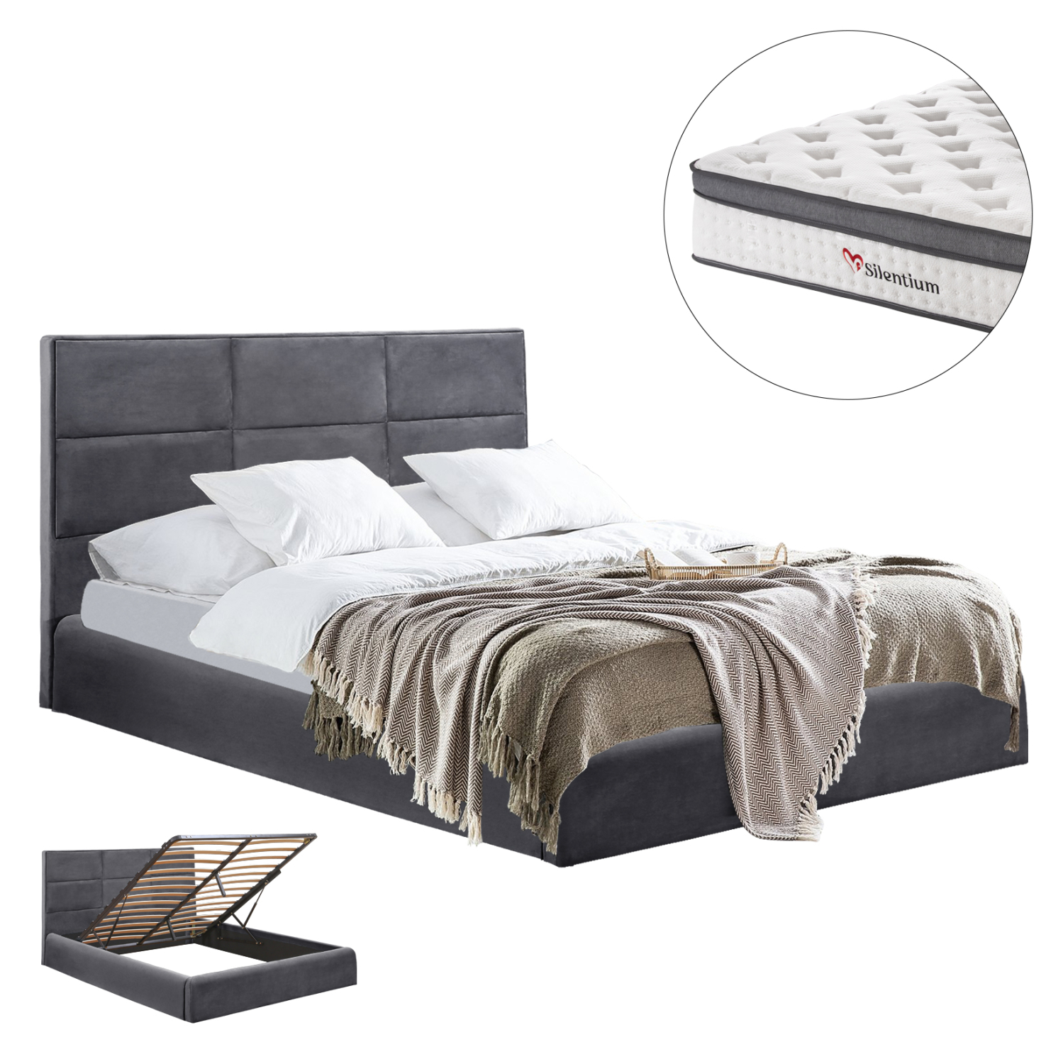 krebati-me-stroma-apothchoro-fb91080701-1-1 ΚΡΕΒΑΤΙ ΜΕ ΣΤΡΩΜΑ & ΑΠΟΘ.ΧΩΡΟ BRILEY HM10807.01 ΓΚΡΙ ΒΕΛΟΥΔΟ--ΓΙΑ ΣΤΡΩΜΑ 160x200εκ - Image 1