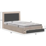 ΚΡΕΒΑΤΙ ΜΕ ΣΥΡΤΑΡΙ & ΣΤΡΩΜΑ MELANY HM10756.04 ΜΕΛΑΜΙΝΗ SONAMA/ΓΚΡΙ--ΓΙΑ 90x190εκ - Image 2