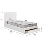 ΚΡΕΒΑΤΙ ΜΟΝΟ ΜΕ ΣΥΡΤΑΡΙ & ΣΤΡΩΜΑ MELANY HM10756.05 ΜΕΛΑΜΙΝΗ ΛΕΥΚΗ--ΓΙΑ 90x190εκ - Image 2