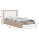 ΚΡΕΒΑΤΙ ΜΟΝΟ ΜΕ ΣΥΡΤΑΡΙ & ΣΤΡΩΜΑ MELANY HM10756.01 ΜΕΛΑΜΙΝΗ SONAMA/ΛΕΥΚΟ--ΓΙΑ 90x190εκ - Image 2