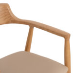 ΠΟΛΥΘΡΟΝΑ ΤΡΑΠΕΖΑΡΙΑΣ TARGA HM18336.11 RUBBERWOOD ΦΥΣΙΚΟ & PU ΕΚΡΟΥ 58x54x78Yεκ - Image 8