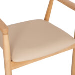 ΠΟΛΥΘΡΟΝΑ ΤΡΑΠΕΖΑΡΙΑΣ TARGA HM18336.11 RUBBERWOOD ΦΥΣΙΚΟ & PU ΕΚΡΟΥ 58x54x78Yεκ - Image 9
